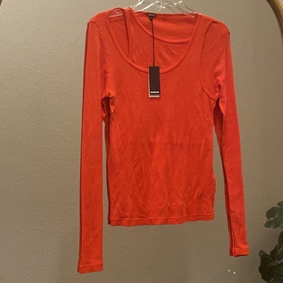 MONROW Long Sleeve Tee With Layered Tank & Chest Cutout Size S - Picture 2 of 7